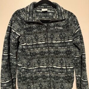 Black grey and white Columbia zip up